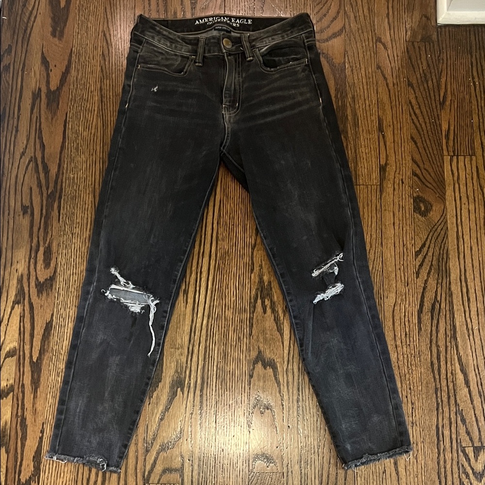 American Eagle Outfitters Black Distressed Skinny Jeans